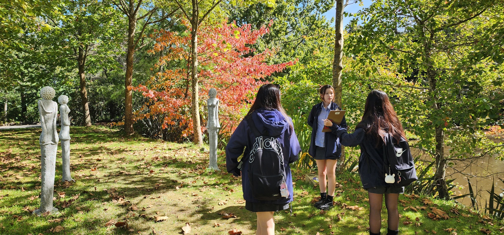 Students With Sculptures