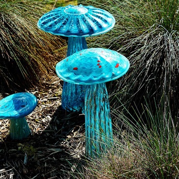Lava Glass Sculpture Garden Mushrooms